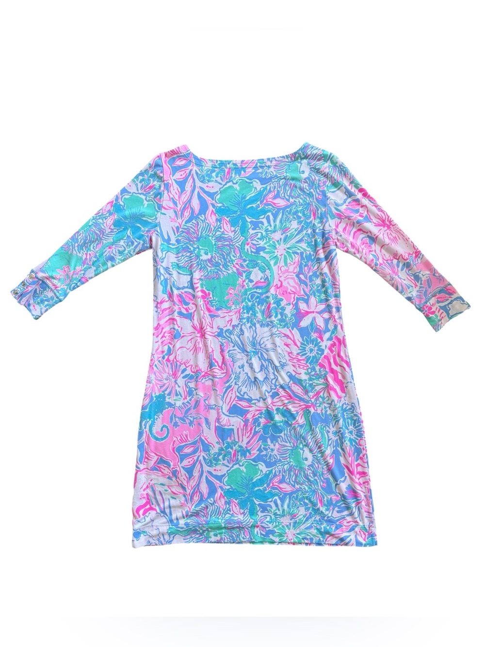 Lilly Pulitzer Sophie Dress L Viva La Lilly Tropical Floral Shift Dress - Picture 2 of 10